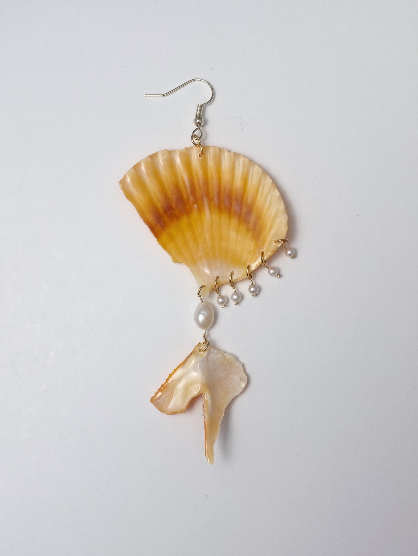 Orange Sea Shell Dangle Earrings II