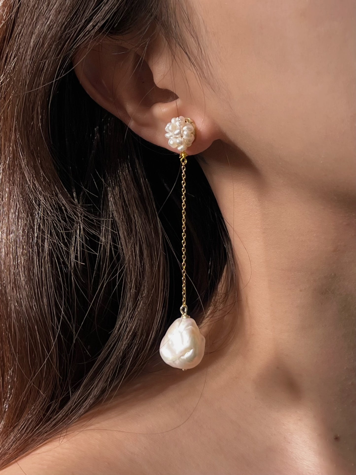 Pearl Flower Hydrangea Drop Earrings №70