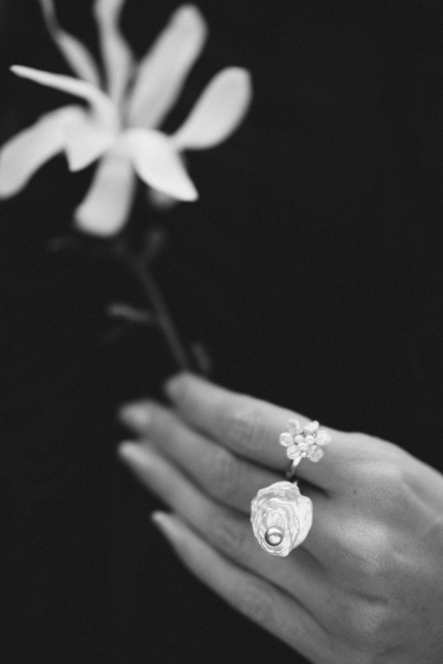 Mini Keshi Pearl Flower Ring №48