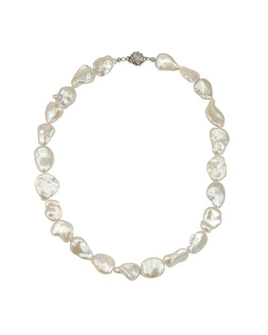 13-15mm White Keshi Necklace