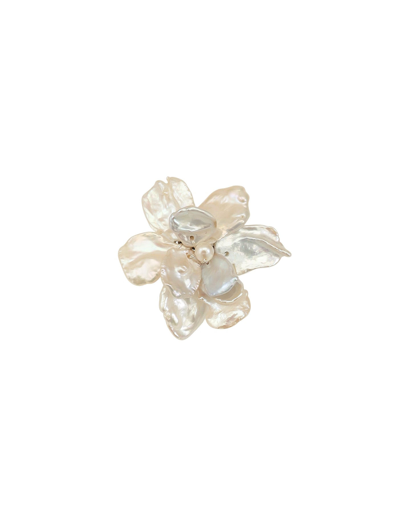 3D Keshi Pearl Flower Ring №50