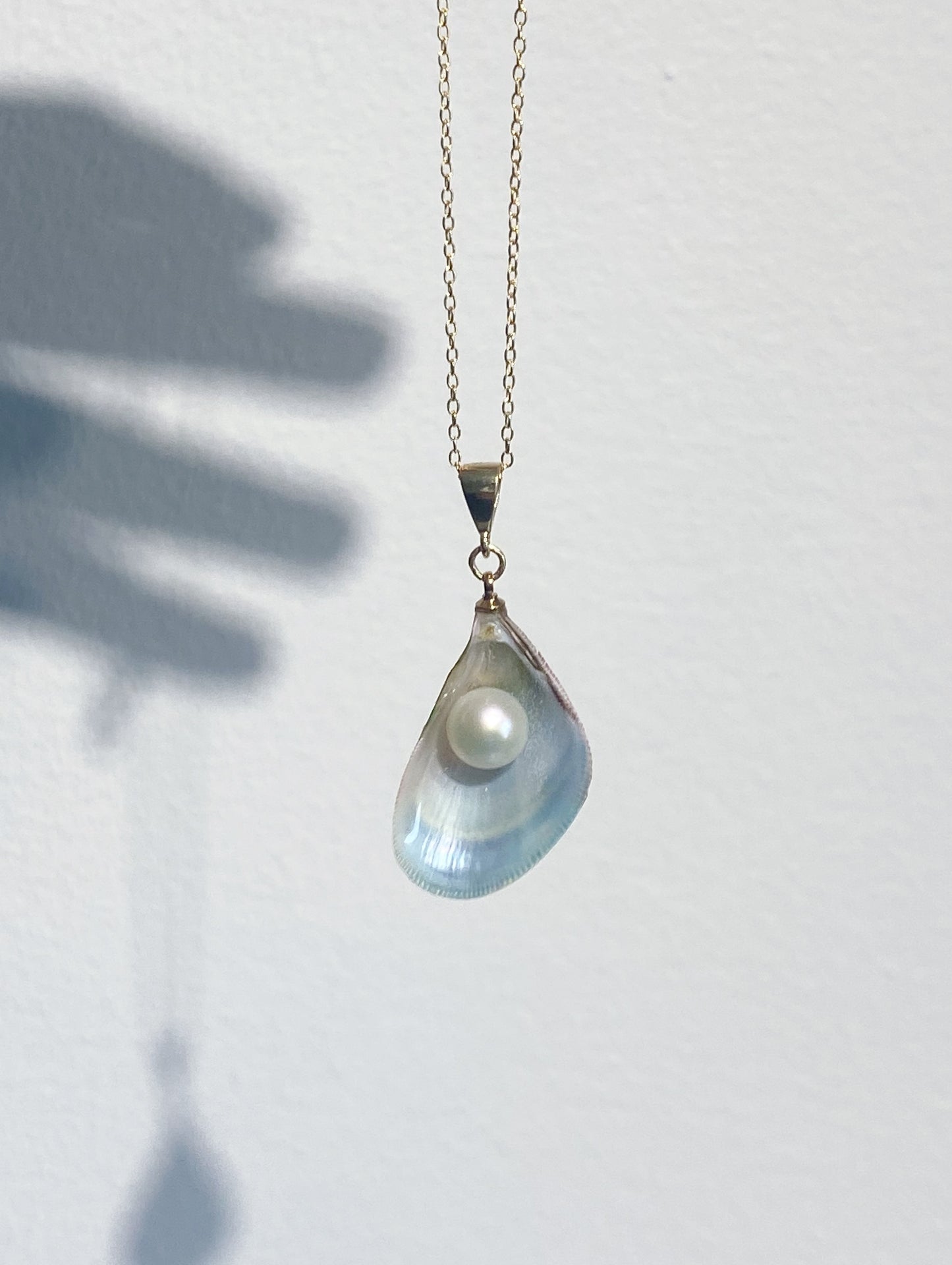 Rainbow Mussel Pearl Pendant Necklace
