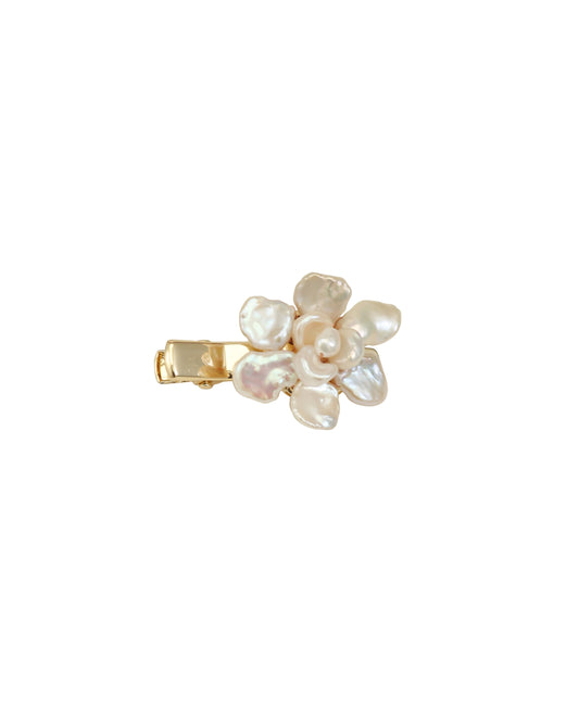 Classic Keshi Pearl Flower Hair Clip №61