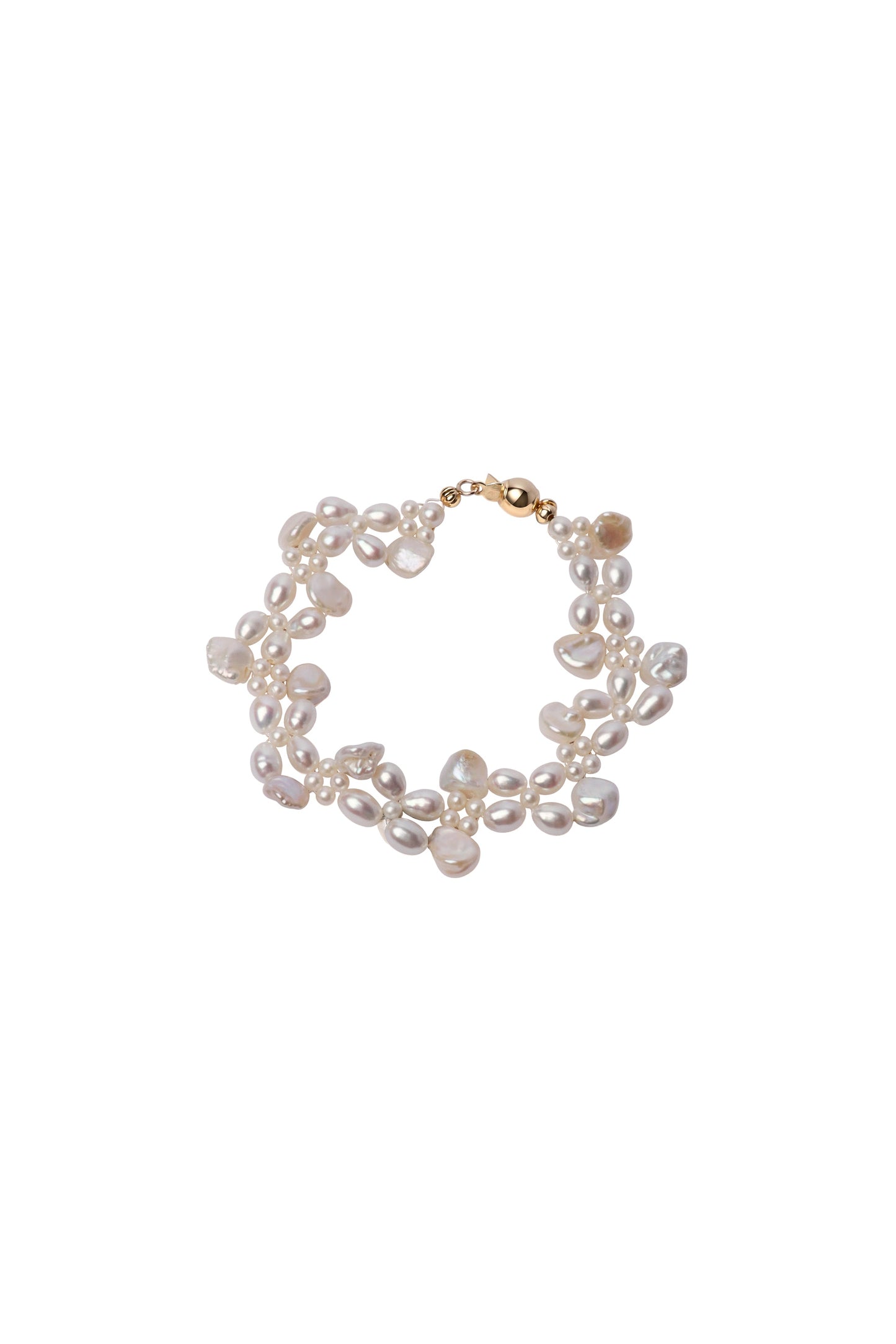 Pearl bracelet on a white background