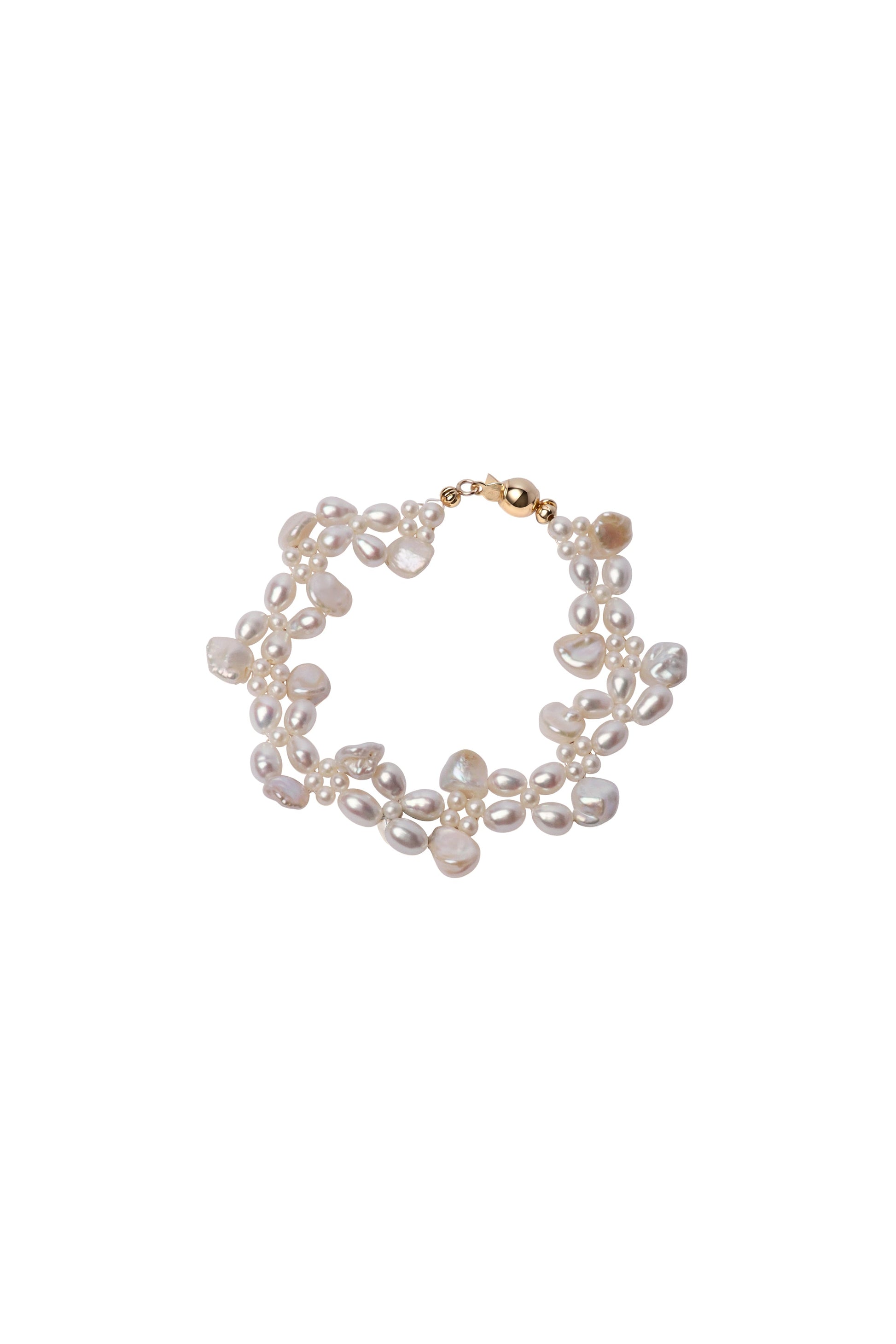 Pearl bracelet on a white background