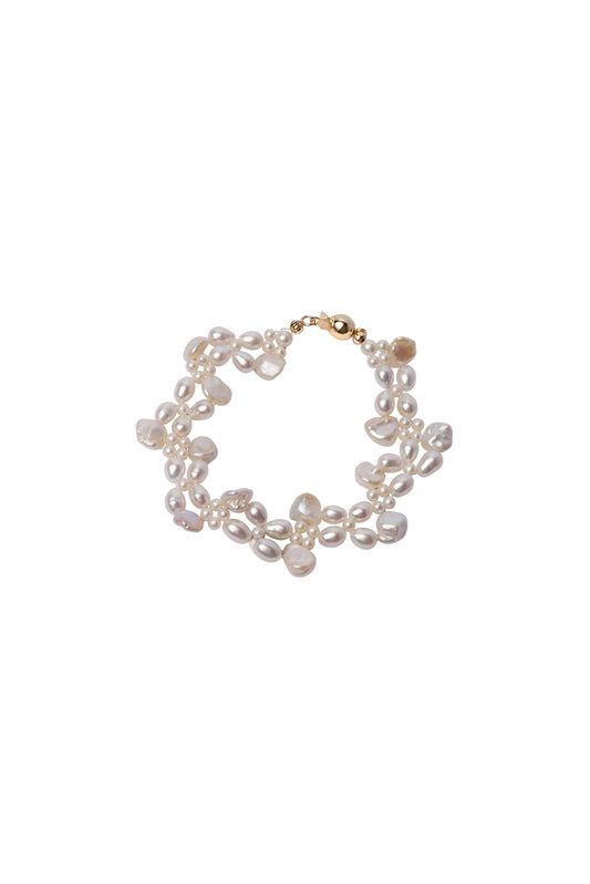 Pearl bracelet on a white background