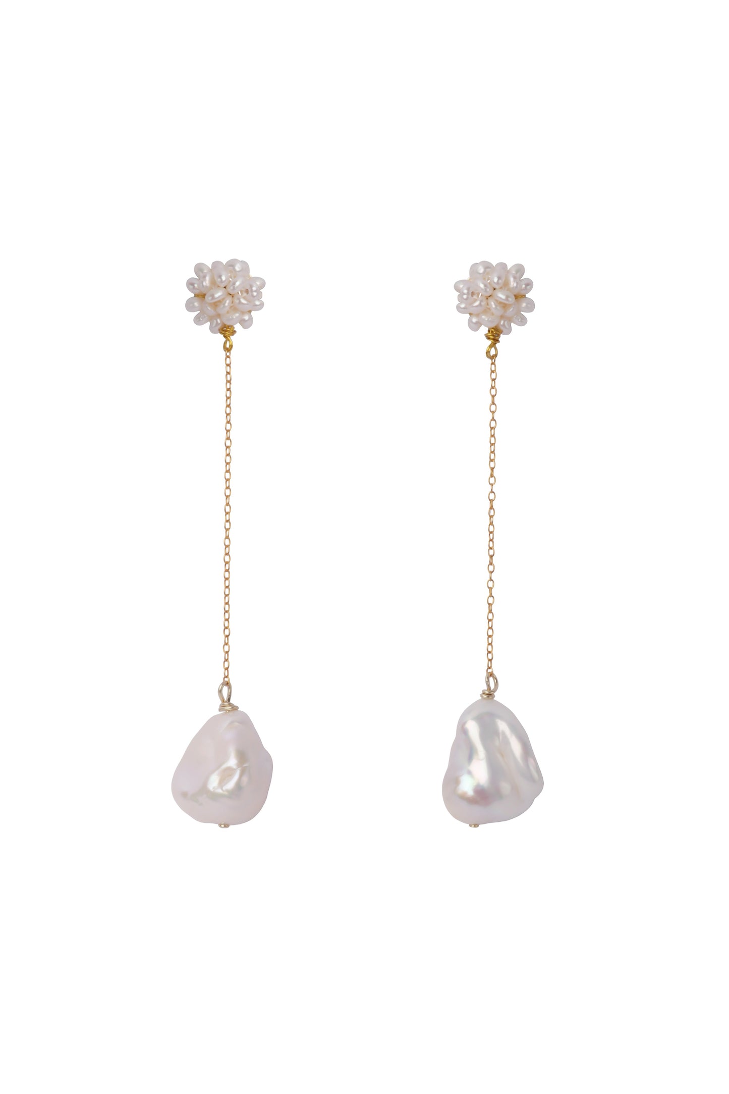 Pearl Flower Hydrangea Drop Earrings №70