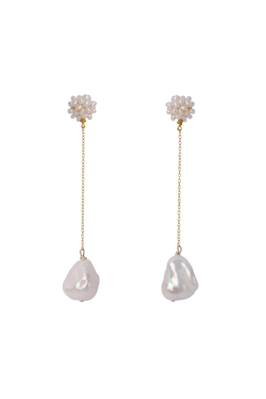 Pearl Flower Hydrangea Drop Earrings №70