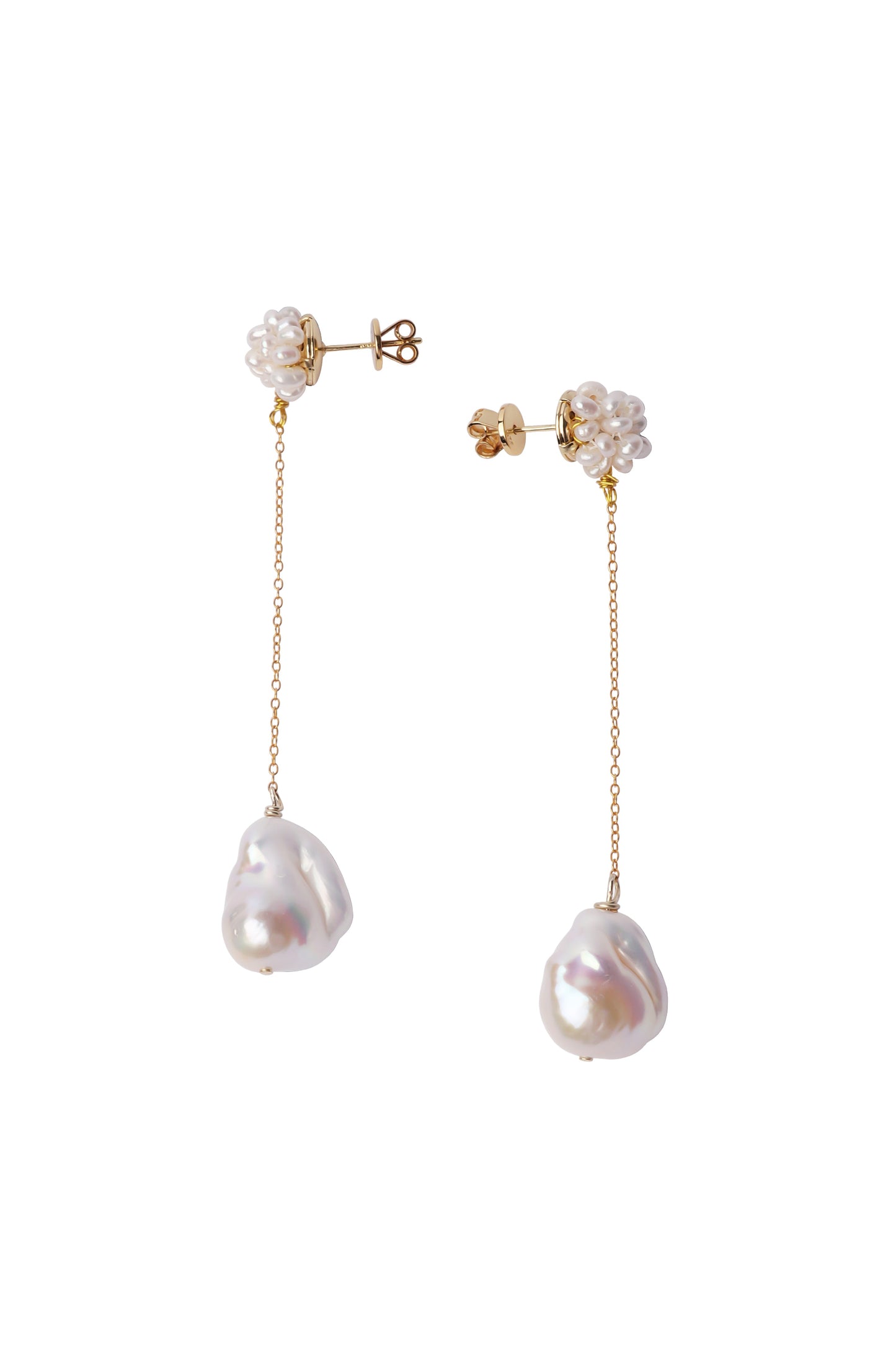 Pearl Flower Hydrangea Drop Earrings №70
