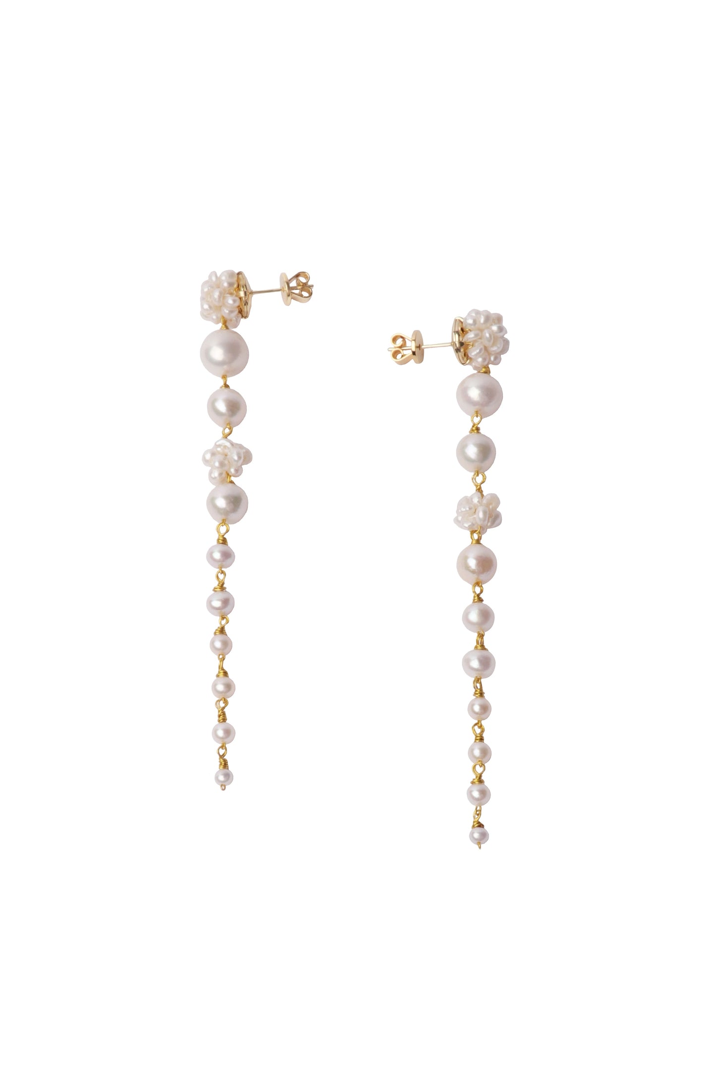 Pearl Flower Hydrangea Cascade Earrings No.71