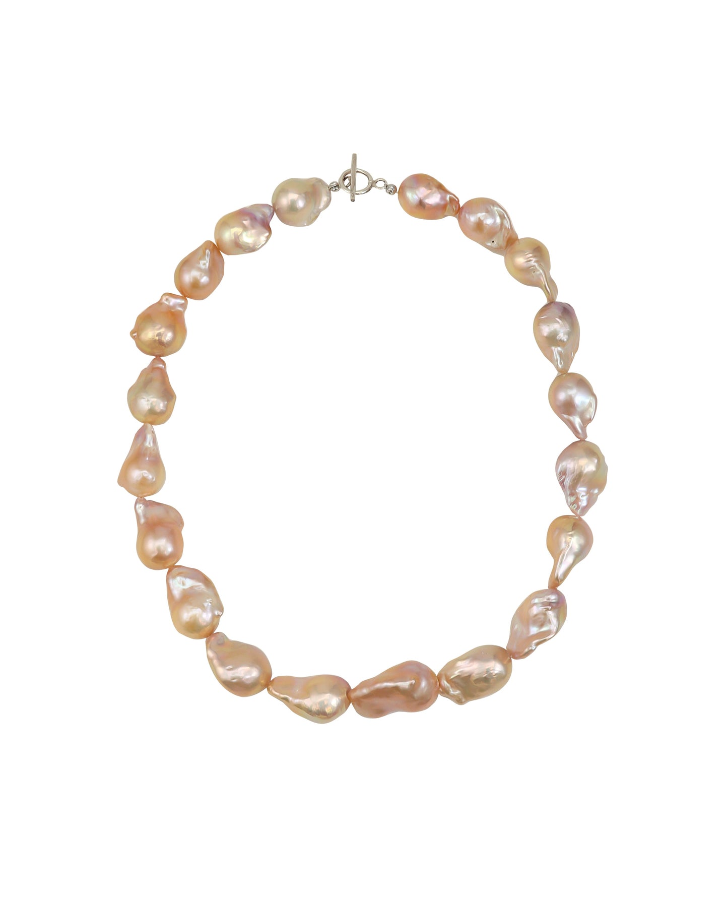 14-16mm Metallic Pink Baroque Pearl Mermaid Tail Necklace