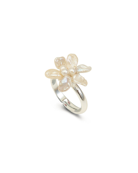 Mini Keshi Pearl Flower Ring №48