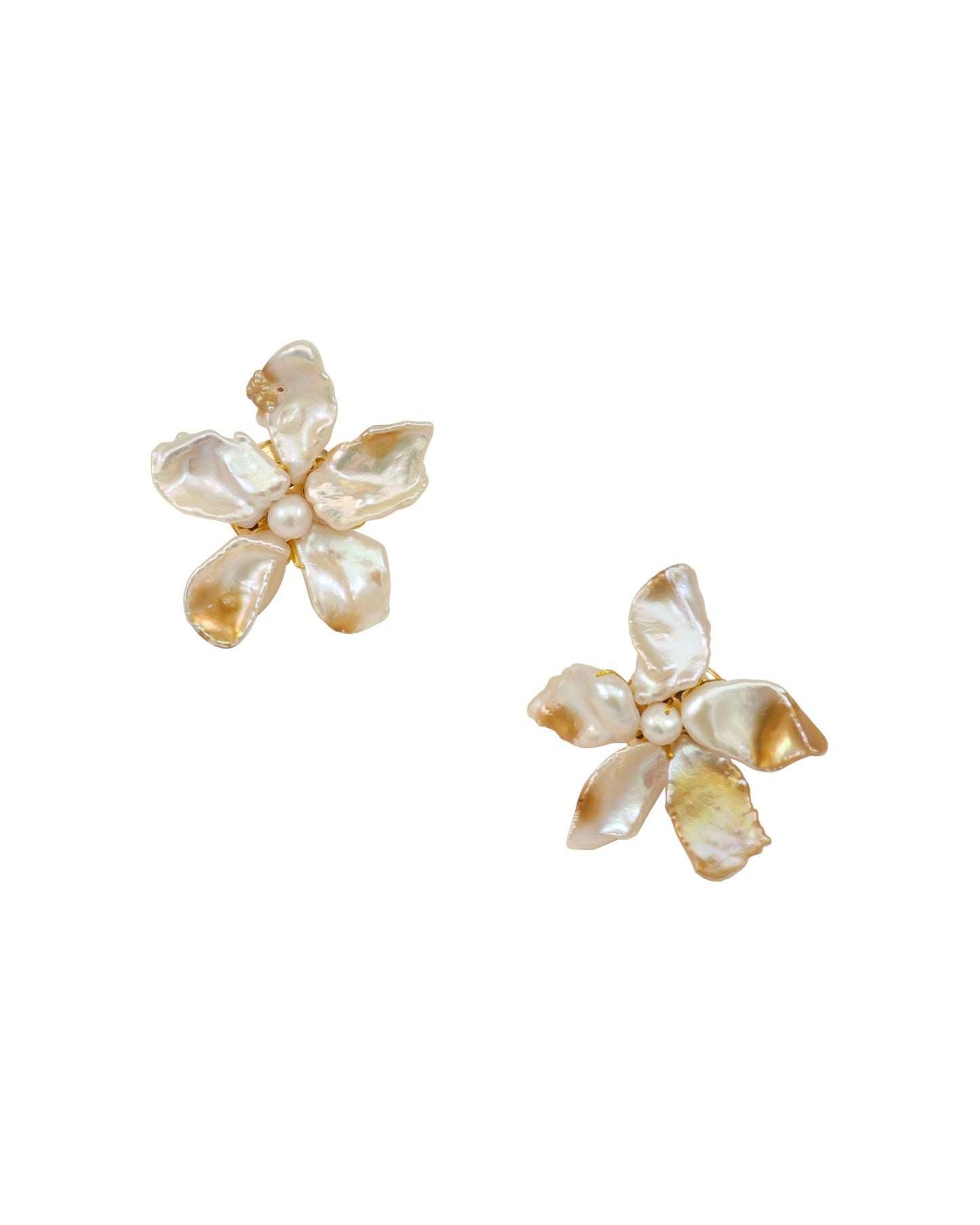 Classic Golden Bloom Keshi Pearls Flower №32