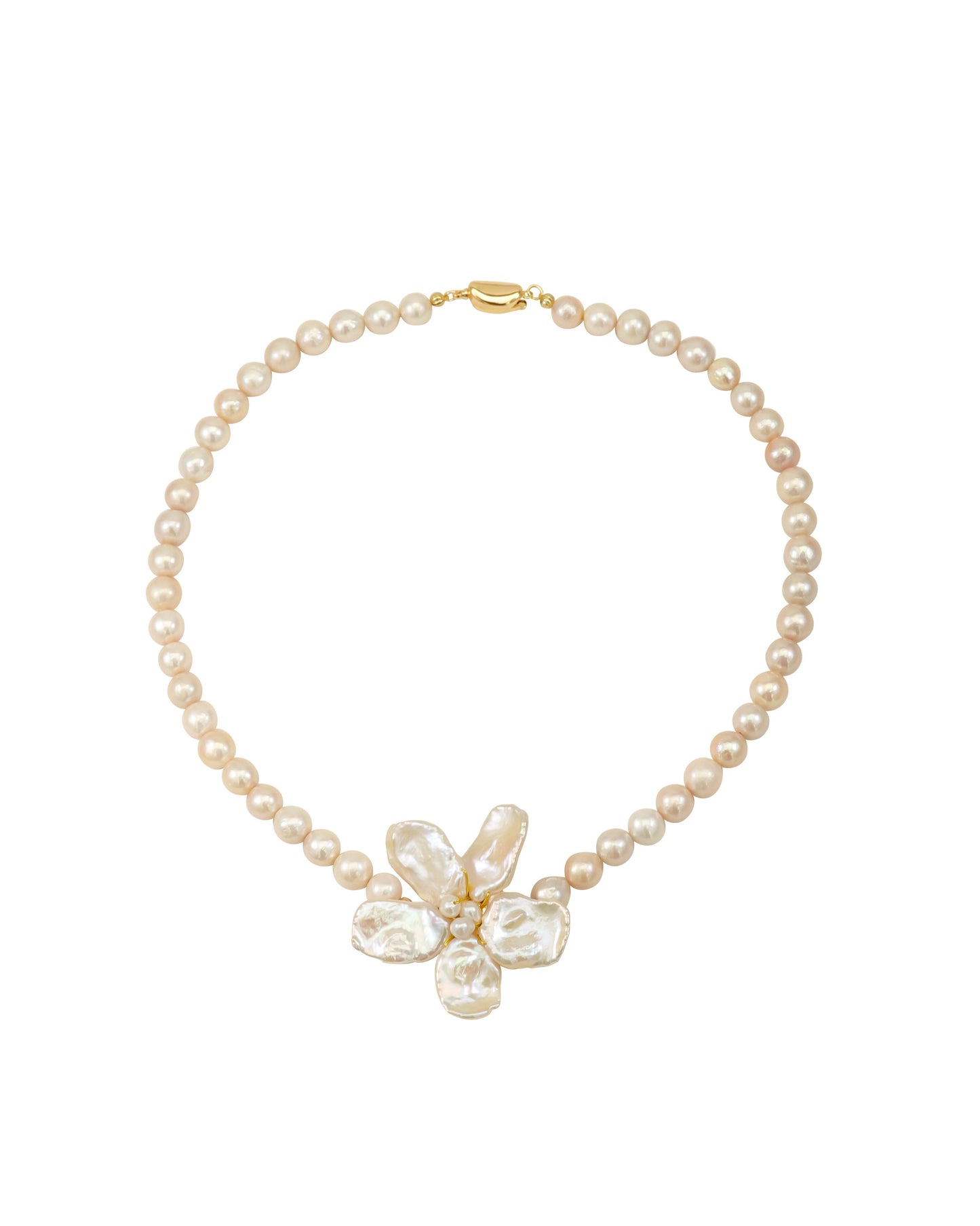Classic Keshi Pearl Flower Necklace №65