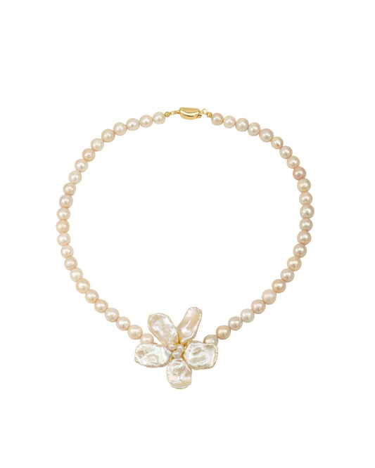 Classic Keshi Pearl Flower Necklace №65
