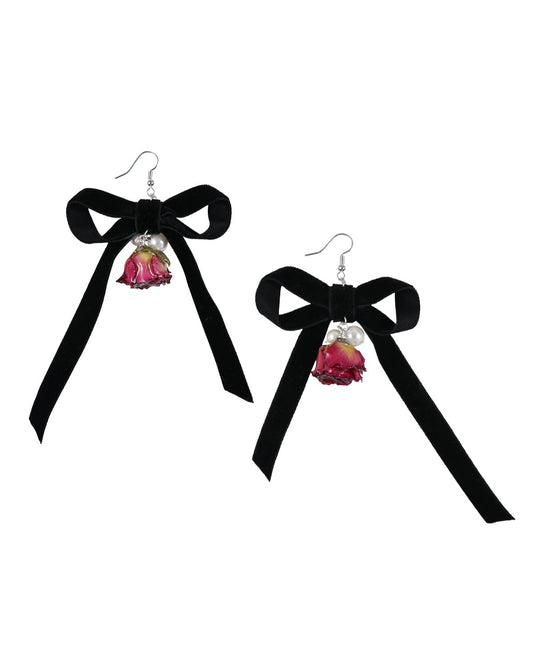 Satin Bow Bloom Rose Drops