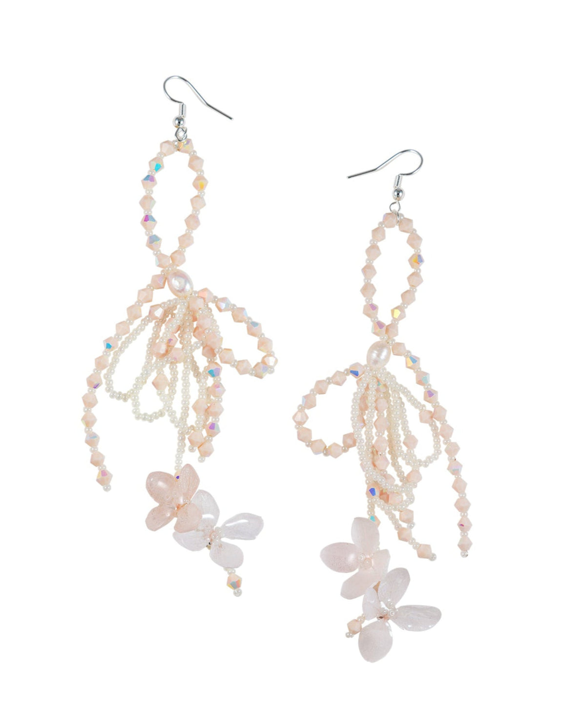 Crystal Hydrangeas Bow Earrings
