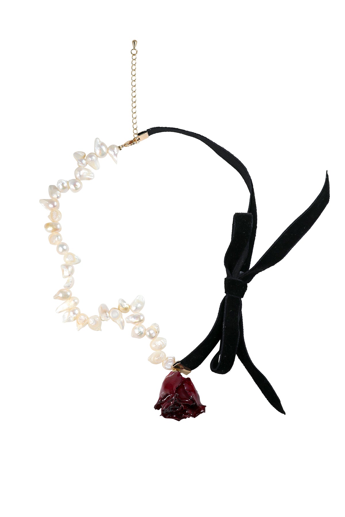 Isabella Roses Baroque Pearl Bow Necklace